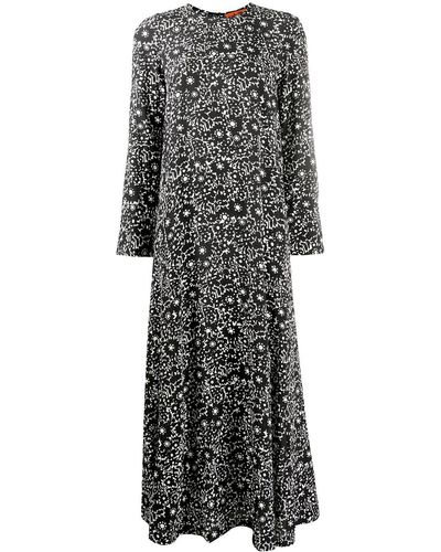 Colville Floral Print Silk Maxi Dress - Grey