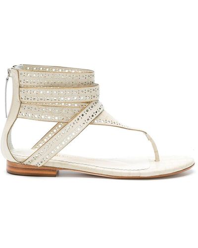 Sarah Chofakian Lis Leather Flat Sandals - White