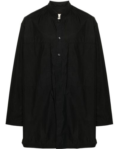 Mordecai Stripe-detail Cotton Shirt - Black