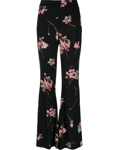 Twin Set Floral-print Wide Trousers - Black