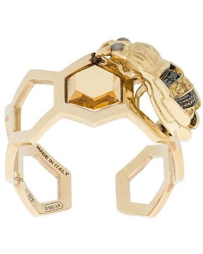 Delfina Delettrez 9kt yellow gold To Bee or Not To Be open ring - Metálico