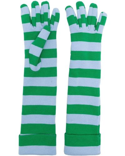 Sunnei Gestreepte Handschoenen - Groen