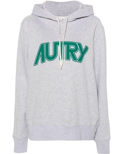 Autry Logo-print Mélange Hoodie - Gray