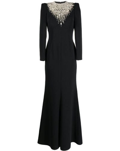Jenny Packham Laka Crystal-embellished Crepe Gown - Black