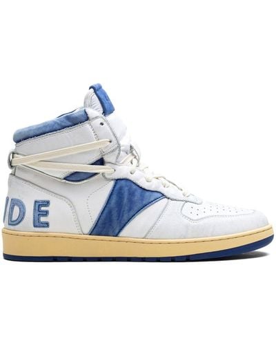 Rhude Rhecess "White/Royal Blue" High-Top-Sneakers - Blau
