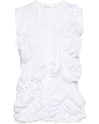 Comme des Garçons Ruched-detail Sleeveless Top - White