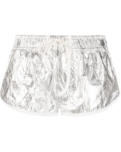Tom Ford Shorts da corsa Metallic Crinkle - Bianco