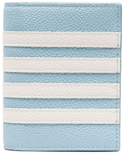 Thom Browne 4-bar Stripe-appliqué Cardholder - Blue