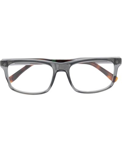 Lacoste バイカラー スクエア眼鏡フレーム - ブラウン