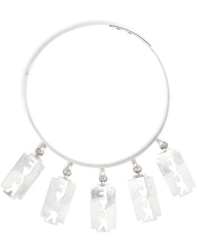 Natasha Zinko Blades Choker Necklace - White