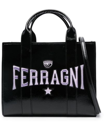 Chiara Ferragni Eyelike-Ebossed Tote Bag Black 74SB4BF4 ZS517 899 –