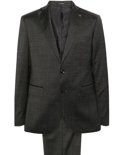 Tagliatore Notched-lapels Single-breasted Suit - Black