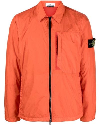 Stone Island Leichte Jacke mit Kompass-Patch - Orange
