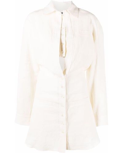 Jacquemus Robe-chemise La Robe Baunhilha à design superposé - Blanc