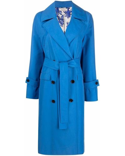 Nina Ricci Double-breasted Belted Trench Coat - Blue