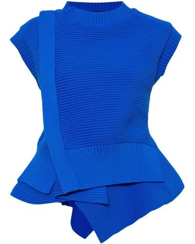 Sacai Layered Sleeveless Knit Top - Blue