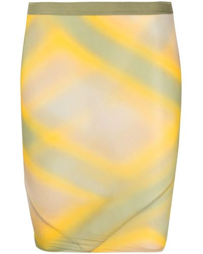 Rick Owens High-waisted Graphic-print Skirt - Yellow