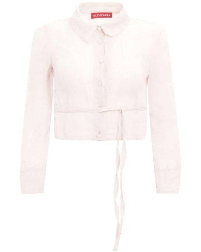Altuzarra Bonnie Cropped Shirt - White