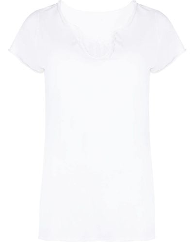 Zadig & Voltaire Amour Crystal-embellished Henley T-shirt - Wit