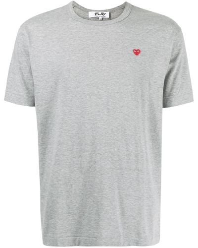 COMME DES GARÇONS PLAY T-Shirt mit aufgesticktem Herz - Grau