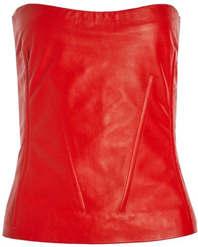 retroféte Veda Leather Top - Red