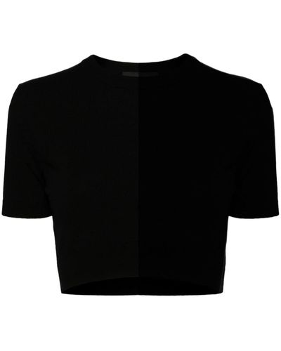 we11done Logo-embroidered crop top - Nero