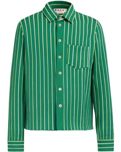 Marni Gestreept Overhemd - Groen