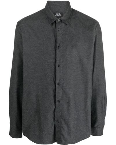 A.P.C. Katoenen Overhemd - Zwart