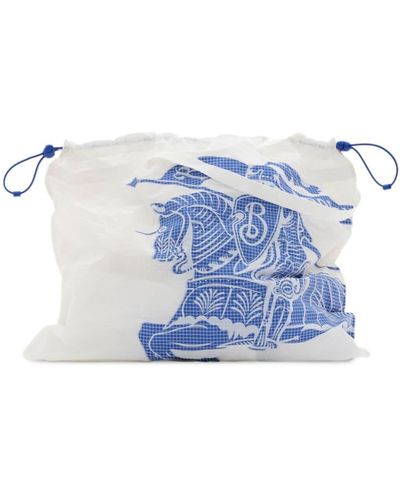 Burberry Ekd Logo-print Tote Bag - Blue