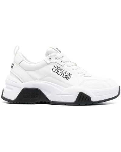 Versace Jeans Couture Logo-print Round-toe Trainers - White