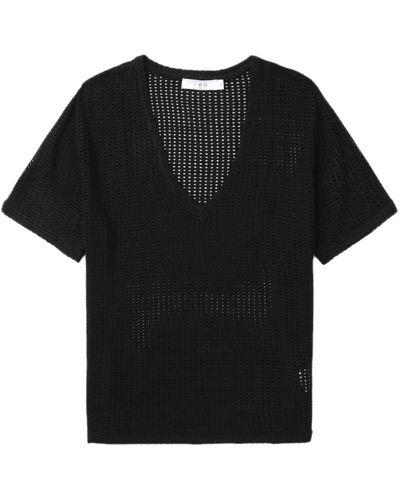 IRO T-shirt Belaid à détails de perforations - Noir