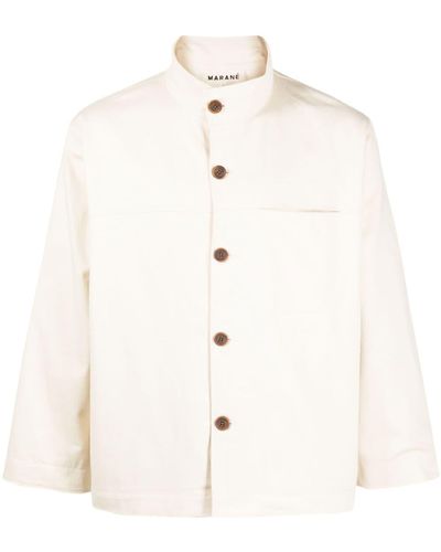 Marané Funnel-neck Shirt Jacket - White