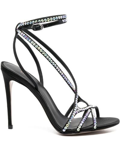 Le Silla Belen 105mm Crystal-embellished Sandals - Black