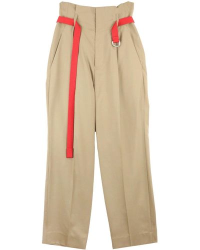 Kolor Belted-waist Straight-leg Trousers - Natural