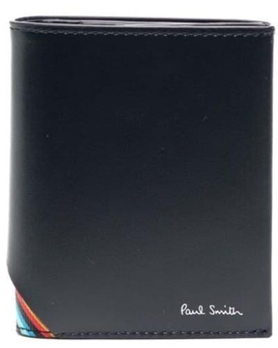 Paul Smith Signature Stripe Leather Billfold Wallet - Blue