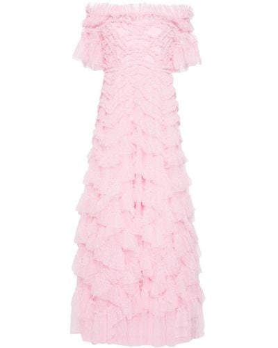 Needle & Thread Lana Off-shoulder Gown - Pink