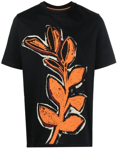 Paul Smith Camiseta con motivo de hojas - Negro