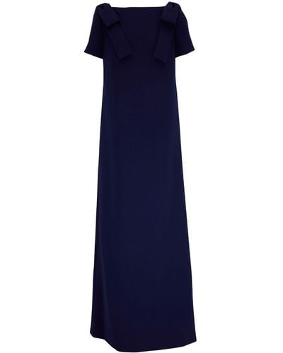 Carolina Herrera Boat-neck Long Dress - Blue