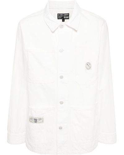 Izzue Logo-appliqué Cotton Jacket - White