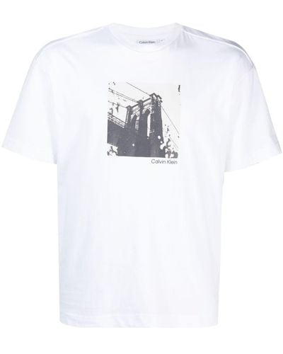 Calvin Klein Photograph-print Crew-neck T-shirt - White