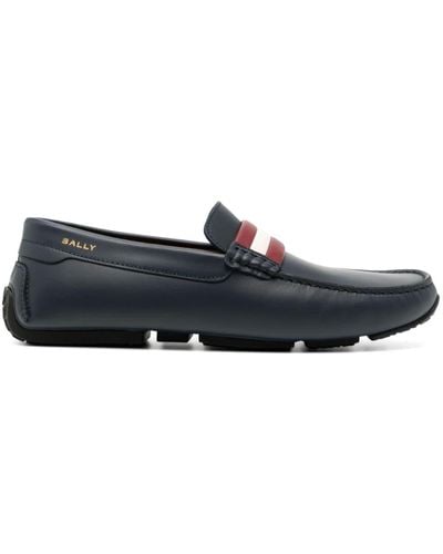 Bally Pilot Leather Loafers - Blue