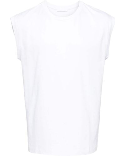 Helmut Lang Logo-print Sleeveless T-shirt - White