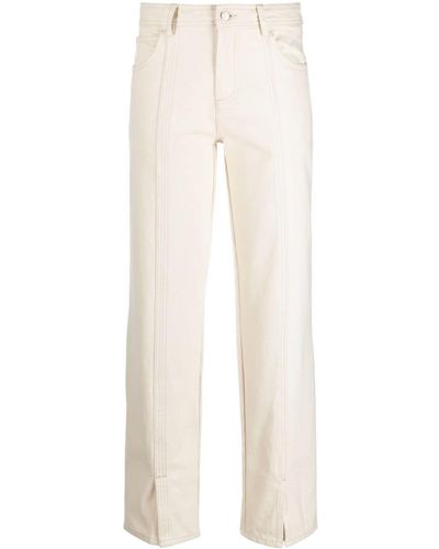 Aeron Curl Slit-detail Straight-leg Jeans - White