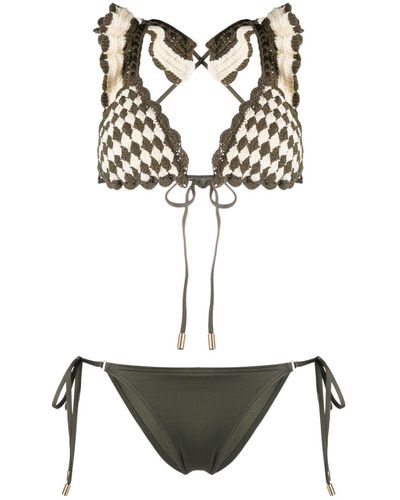 Zimmermann Devi Crochet-knit Bikini Set - Green