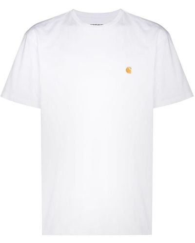 Carhartt Chase Logo-embroidered Cotton T-shirt - White