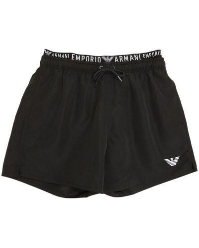 Emporio Armani Bañador con logo en la cintura - Negro