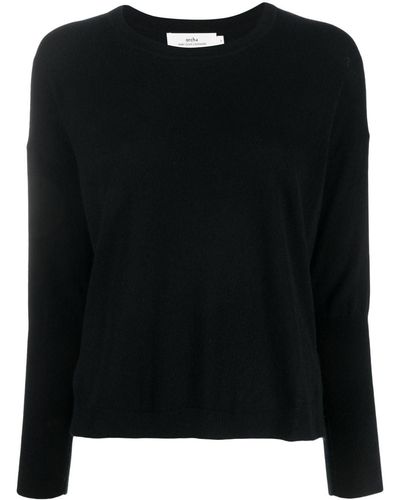 arch4 Fine-knit Crew-neck Sweater - Black