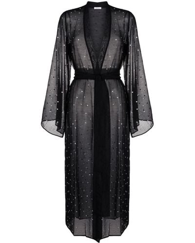 Oséree Crystal-embellished Long-sleeve Dress - Black