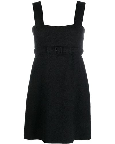 Patou Corsage Belted Mini Dress - Black