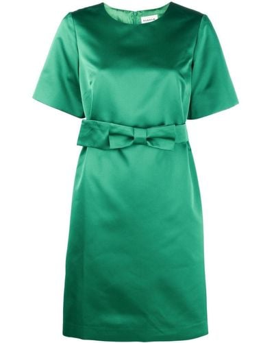 P.A.R.O.S.H. Bow-detail Satin Dress - Green